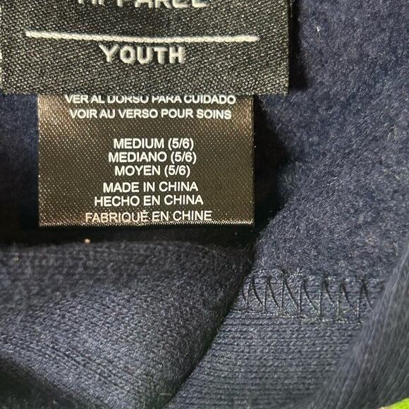 NFL Team Apparel Hoodie Kids M 5/6 Blue Seattle Seahawks Kangaroo Pockets Hoodie - Picture 8 of 12